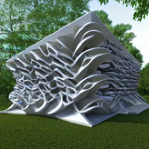 Image similar to 3d printed building, parametric design