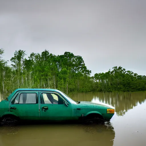 Image similar to a car in a swamp