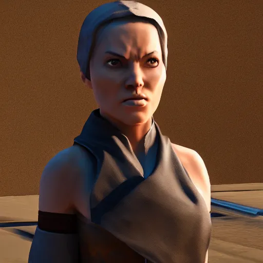 Image similar to 3 d render of a jedi knight from the old republic era rendered by unreal engine 5