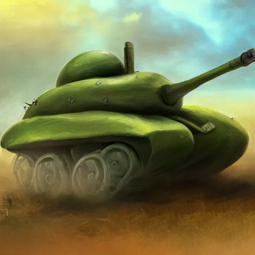 Image similar to an avocado as military tank, cnn, ultradetailed, artstation