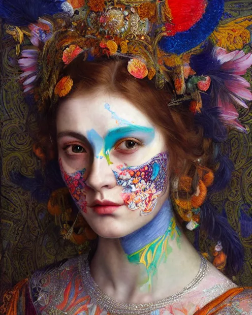 portrait of fairy, symmetric, facepaint facepaint, Stable Diffusion