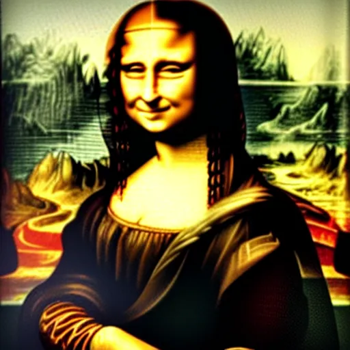 Image similar to Bob Ross's Mona Lisa