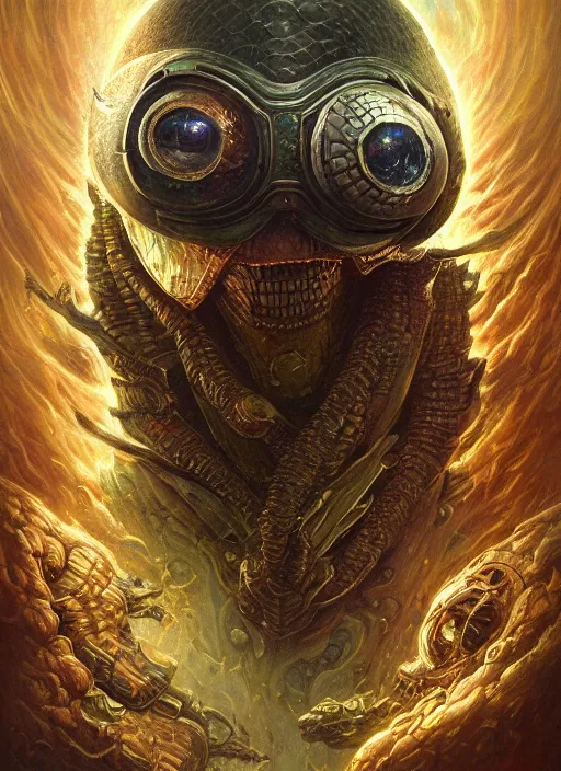 Image similar to nintendo spaceship mf doom reptile eyes, cosmic lsd poster art, intricate, elegant, highly detailed, centered, digital painting, artstation, concept art, smooth, sharp focus, illustration, artgerm, tomasz alen kopera, peter mohrbacher, donato giancola, joseph christian leyendecker, wlop, frank frazetta