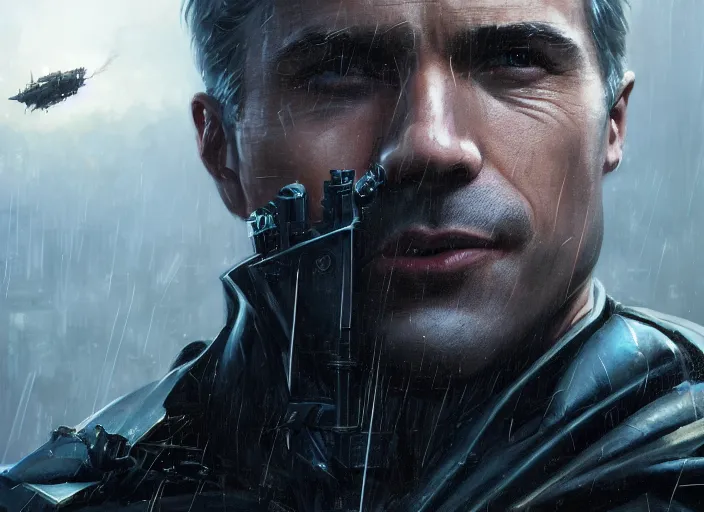 Image similar to highly detailed portrait of christoph waltz as bruce wayne, in batman : arkham knight, stephen bliss, unreal engine, fantasy art by greg rutkowski, loish, rhads, ferdinand knab, makoto shinkai and lois van baarle, ilya kuvshinov, rossdraws, tom bagshaw, global illumination, radiant light, detailed and intricate environment