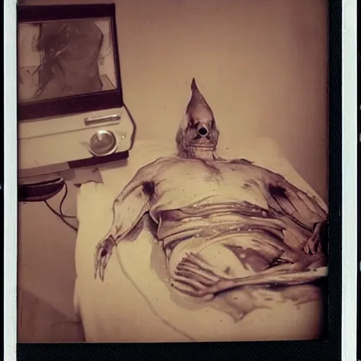 Image similar to dead alien autopsy real Polaroid photo