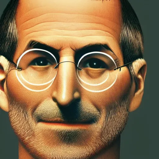 Image similar to a photograph of an apple with steve job's face. fruit. human face.