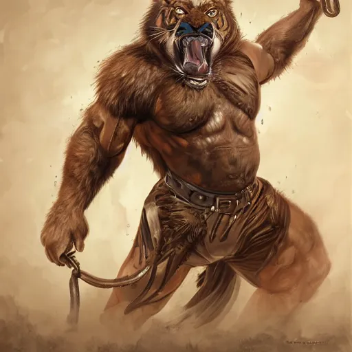 Image similar to aesthetic commission portrait of a muscular furry anthro tiger,holding a pistol,detailed face,hyperdetailed,photorealistic,art by ross tran,artgerm,character design by charles bowater,deviantart,artstation,dramatic