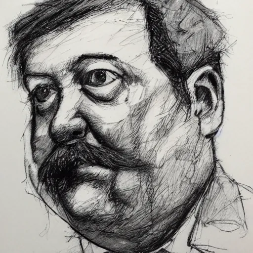 Image similar to a realistic yet scraggly portrait sketch of the side profile of a stern and sophisticated paul blart, trending on artstation, intricate details, in the style of frank auerbach, in the style of sergio aragones, in the style of martin ansin, in the style of david aja, in the style of mattias adolfsson