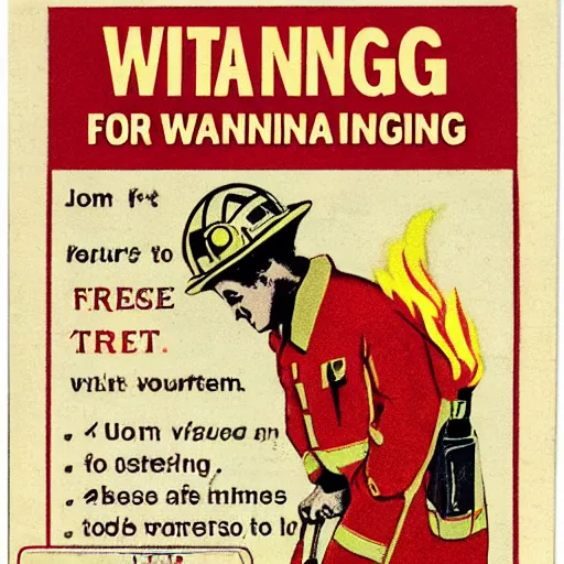 Image similar to vintage fire warning label