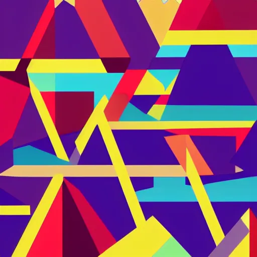 Image similar to geometric art of a city, made entirely from gradients, colorful, vector graphics