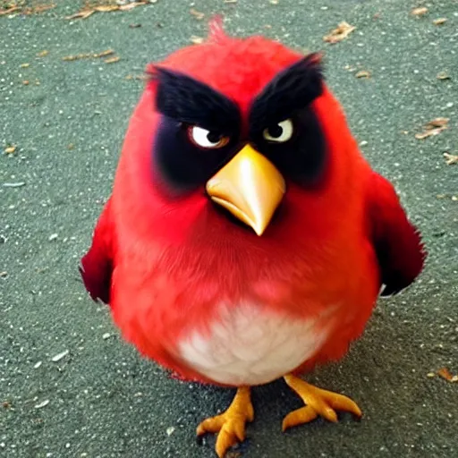 Prompt: angry bird in real life