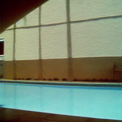 Image similar to Beautiful cameraphone 2005 soft liminal Photograph of an infinite hallway pool