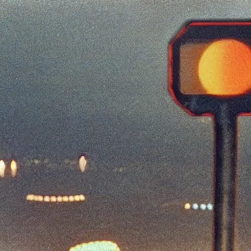 Image similar to 35mm film still blade runner set on Mars in an neon city, domes made of glas