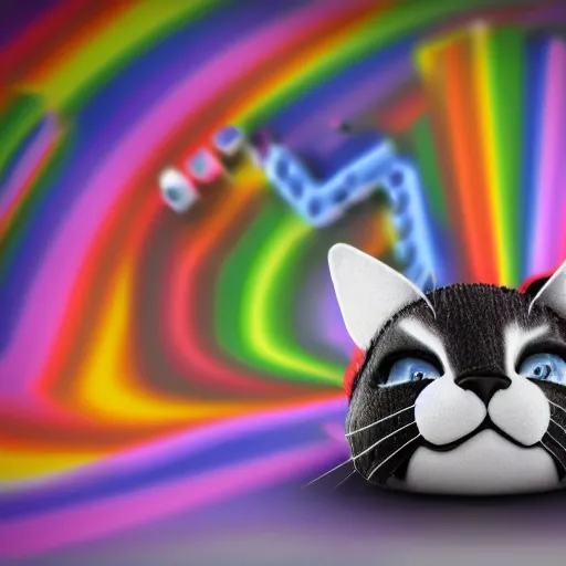 Image similar to nyan cat, realistic, 4k, detailed, furry, studio lighting,