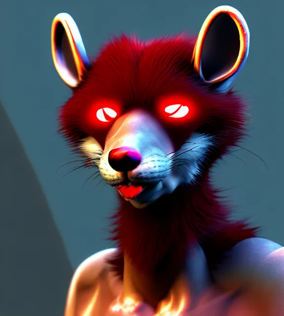 Image similar to furry - male - red - black - weasel - chaos theorist - fursona uhd ue 5 visual novel pc game expressions, photorealistic