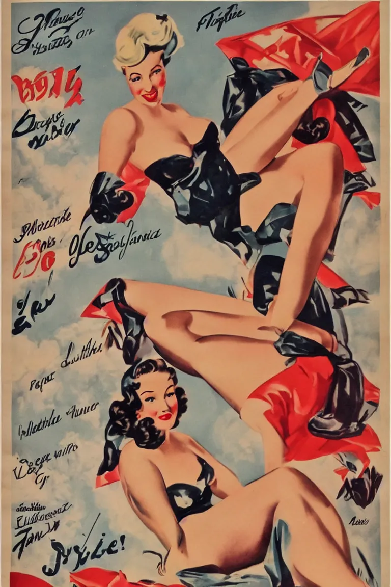 Image similar to 1 9 4 0 s vintage pinup girl posters