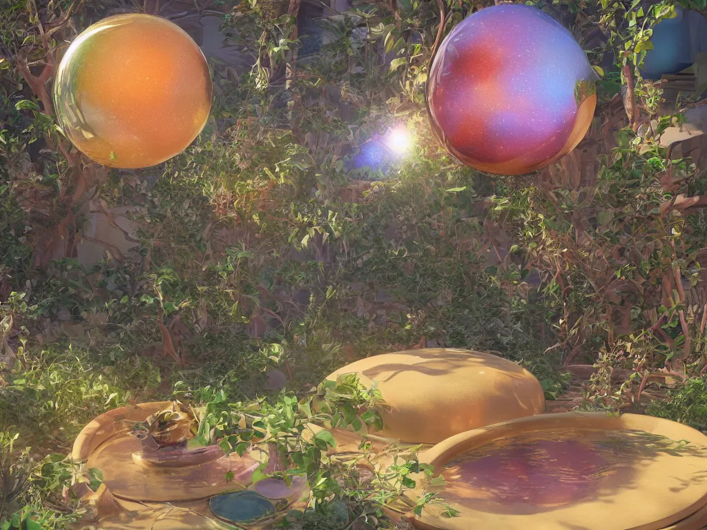 Image similar to 3 d render, sunlight study, the universe is a spheroid region 7 0 5 meters in diameter, art nouveau, by rachel ruysch and ( ( ( ( ( lisa frank ) ) ) ) ), 8 k, sharp focus, octane render