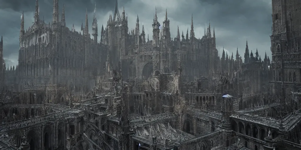 Image similar to Anor Londo, realistic 4k octane beautifully detailed render, 4k post-processing, highly detailed, intricate complexity, epic composition, magical atmosphere, cinematic lighting, masterpiece, ultra hd