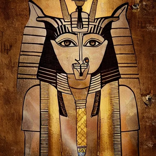 Image similar to anubis, egyptian art, lying in bed, sparkles all around, fantasy digital art, wow, stunning, hight quality