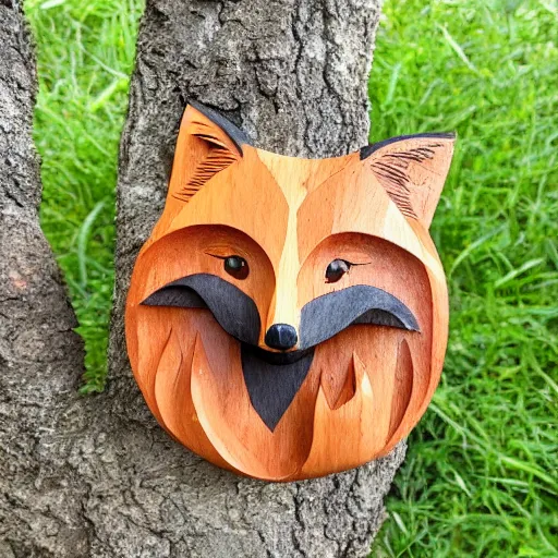 Image similar to little fox wood carving