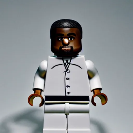 Prompt: Kanye West as a lego minifigure, studio light