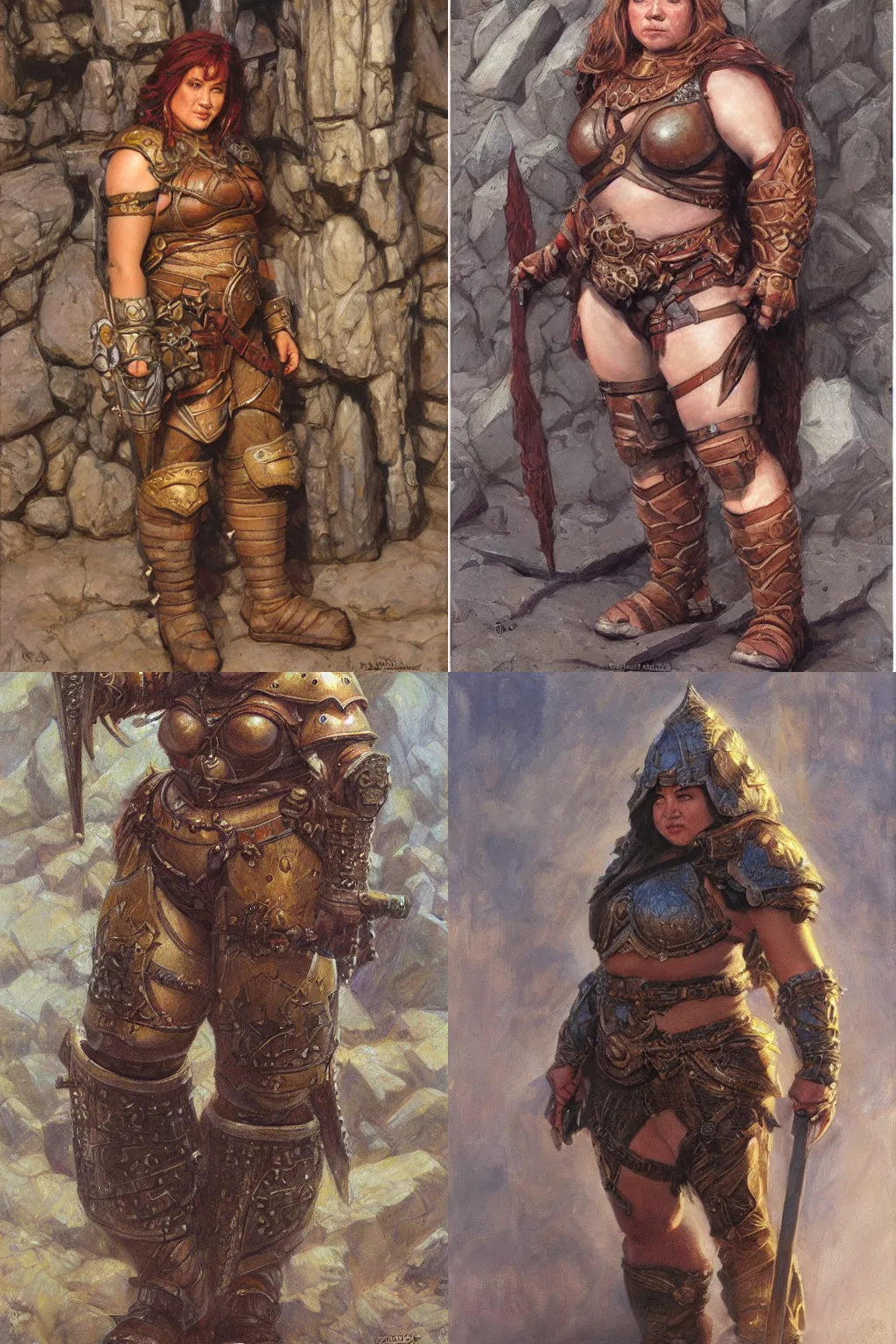 Image similar to female dwarven warrior, chubby short stature | by donato giancola