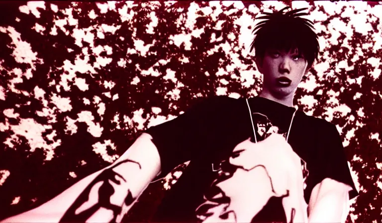 Image similar to Bladee!!!! ascends to Heaven!!!!, are-bure-boke, 35mm film, by Daido Moriyama