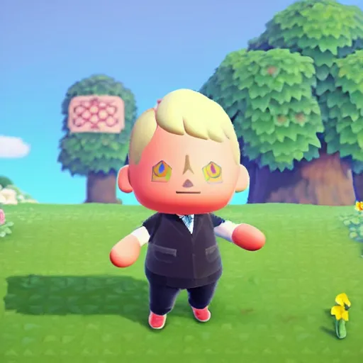 Image similar to boris johnson as an animal crossing villager. animal crossing new horizons, octane render