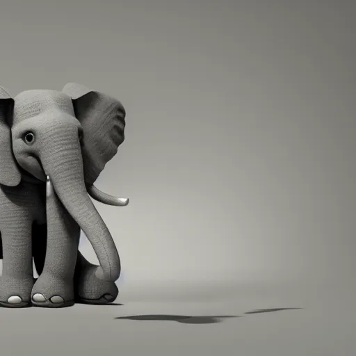 Image similar to 3D render of an elephant playing the piano.