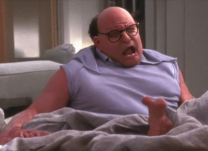 Image similar to film still of george costanza stubbing his toe in the new seinfeld episode, 4 k