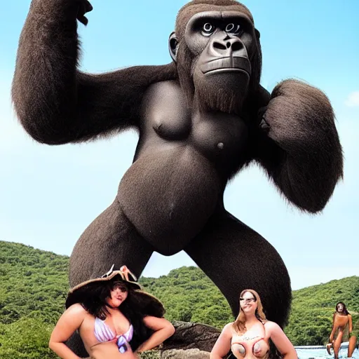 Image similar to king kong in a bikini.
