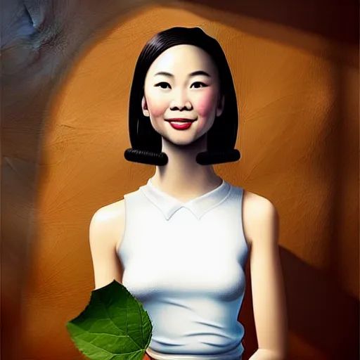 Prompt: beautiful portrait of an enthusiastic, dainty, slim, delighted vietnamese, ( waitress ) girl, stunning, intelligent, fashionable, vivid!!, sharp, crisp, ultra ambient occlusion, reflective, universal shadowing, fantasy art, extremely even lighting, art by wlop, vladimir kush!!, ilya, kevin hong!!, yasar vurdem