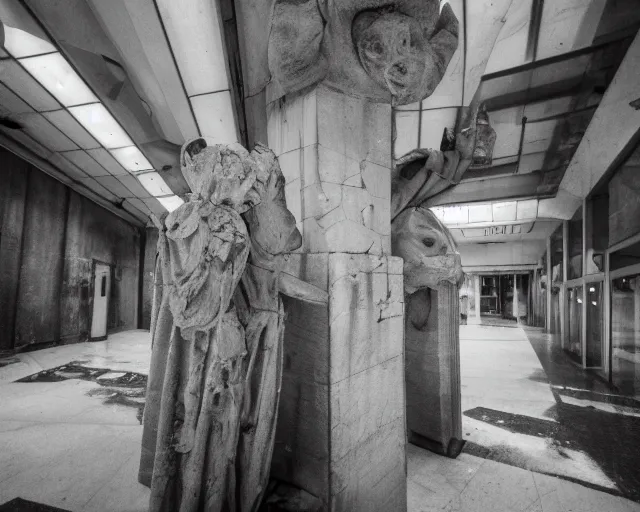 Image similar to camera footage of a several weeping angels, False Human Features, Phasing through walls and floor in an abandoned shopping mall, Psychic Mind flayer, Terrifying, Insanity :7 , high exposure, dark, monochrome, camera, grainy, CCTV, security camera footage, timestamp, zoomed in, Feral, fish-eye lens, Fast, Radiation Mutated, Nightmare Fuel, Ancient Evil, No Escape, Motion Blur, horrifying, lunging at camera :4 bloody dead body, blood on floors, windows and walls :5