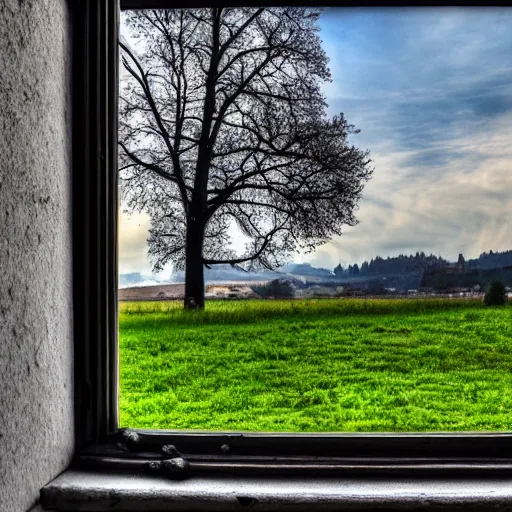 Prompt: view from the window at le gras, 4 k, hdr