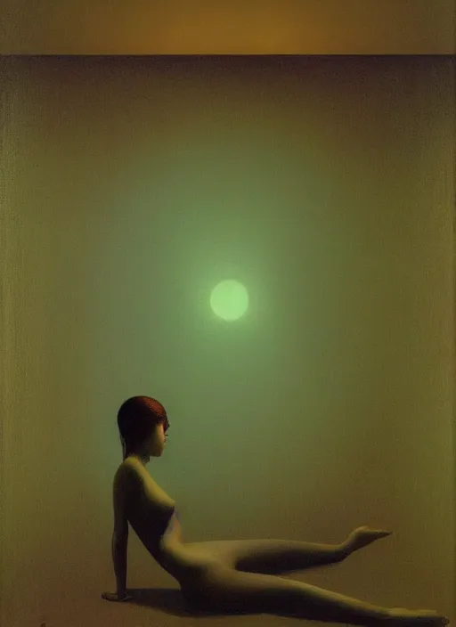 Image similar to Scintillating Scotomata, Edward Hopper and James Gilleard, Zdzislaw Beksinski, Mark Ryden, Wolfgang Lettl highly detailed, hints of Yayoi Kasuma, Odilon Redon. Drexler