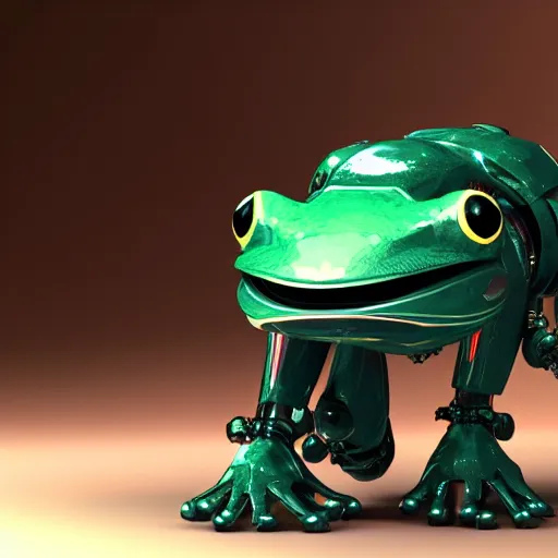 Prompt: a mecha frog, octane render, 3D