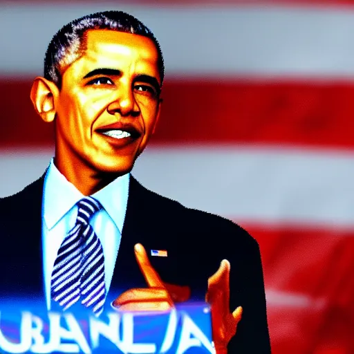 Prompt: lighting mc obama