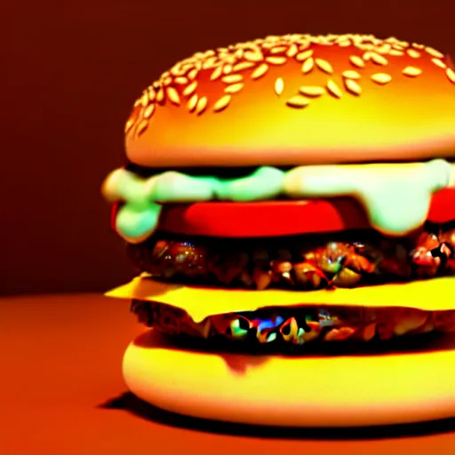 Image similar to a cat / burger hybrid, with fries, volumetric lighting, 4 k