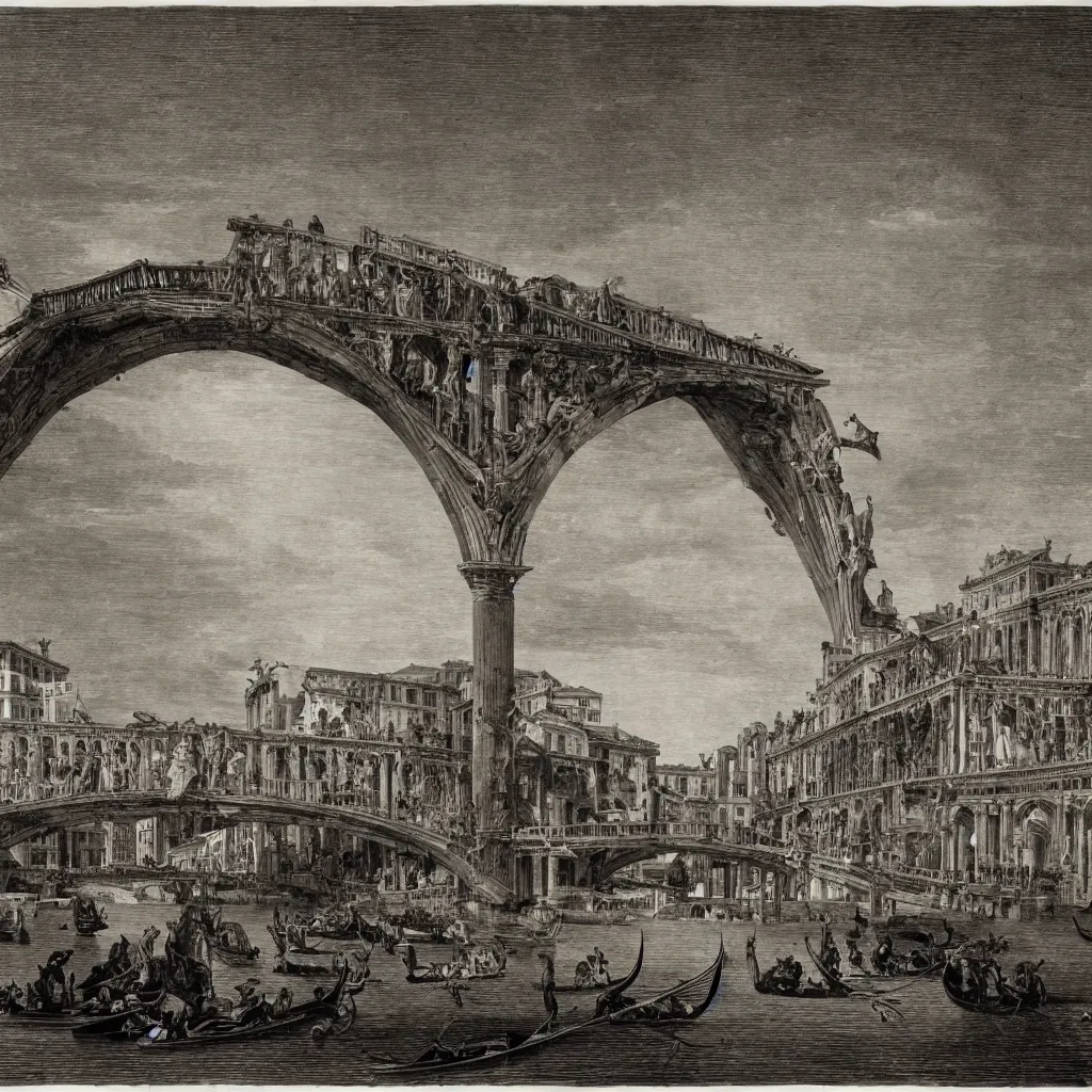 Image similar to the bridges of venice by piranesi