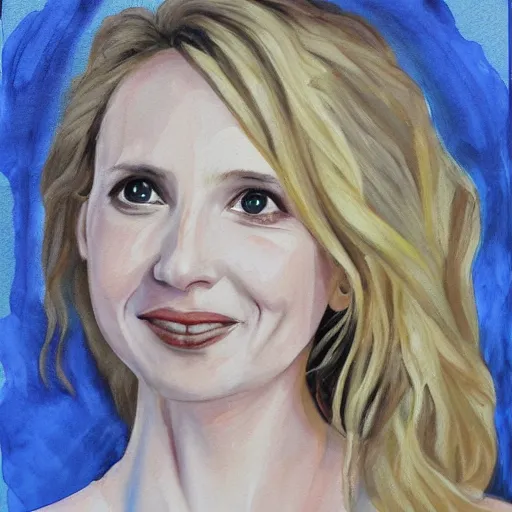 Image similar to a painting of julie delpy