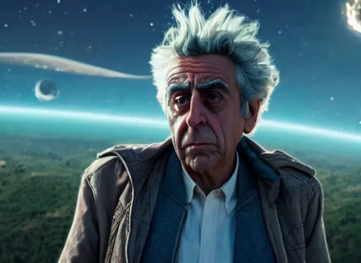 film still of rick sanchez in the new scifi movie 4 Stable