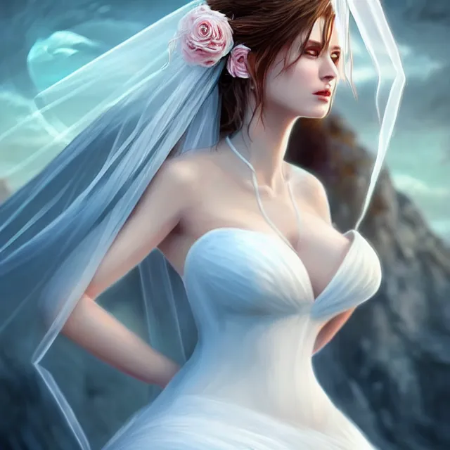 Image similar to epic professional digital art of 👰 🐳 ⬛️ 🔜, best on artstation, breathtaking, epic, stunning, gorgeous, much detail, much wow, cgsociety, wlop, pixiv, behance, deviantart, masterpiece, UHD, 8K