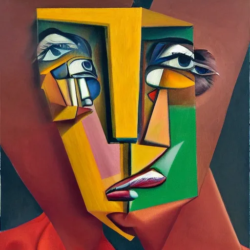 Image similar to a painting of a man's face with a tree growing out of it, a cubist painting by francis bacon, behance contest winner, deconstructivism, dystopian art, cubism, oil on canvas