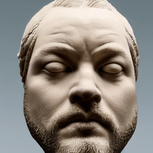 Image similar to a porcelain sculpture of god's face in the style of thomas schutte, lucid dream series, cinematic, hyper - realistic, very detailed, ray tracing, 8 k resolution, long - shot, sharp focus, low angle, 8 5 mm photograph, wide lens