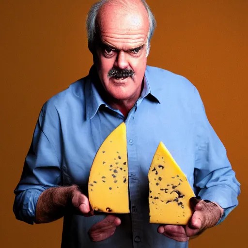 Image similar to john cleese made out of cheese