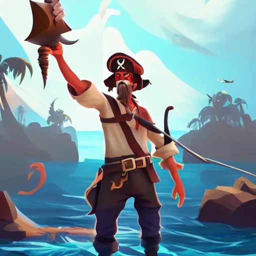 Image similar to painting jack the pirate on sea of thieves game avatar hero smooth face median photoshop filter cutout vector behance hd by jesper ejsing, by rhads, makoto shinkai and lois van baarle, ilya kuvshinov, rossdraws, illustration, art by ilya kuvshinov and gustav klimt