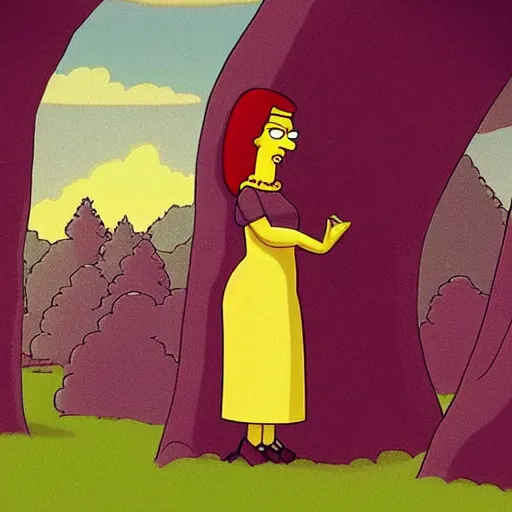 Prompt: “ beautiful woman under a tree, style of the simpsons ”