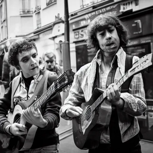 Prompt: paris metro buskers 1980s, XF IQ4, 150MP, 50mm, F1.4, ISO 200, 1/160s, natural light