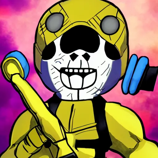 Image similar to Sans with the Infinity Gauntlet