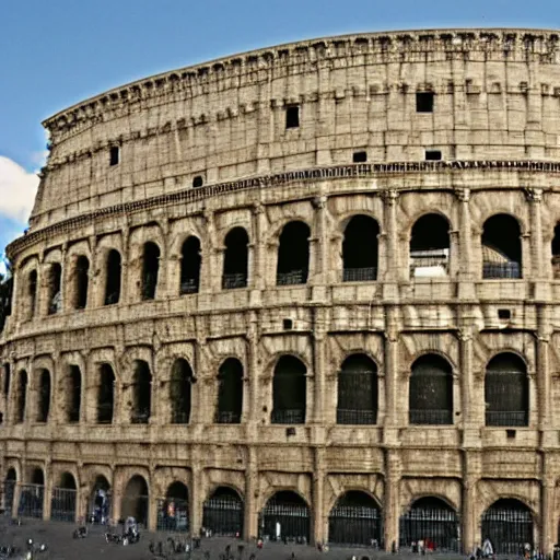 Prompt: squared cubic colosseum